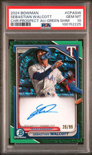 2024 Bowman Chrome Sebastian Walcott Green Shimmer Refractor Auto 20/99 PSA 10