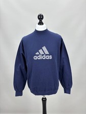 Mens vintage sweatshirt Adidas Size S/M Color Blue Duties Paid USA 