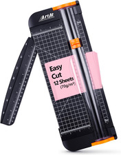 A4 Paper Cutter 12 Inch Black Paper Trimmer with Sliding Safety Blade
