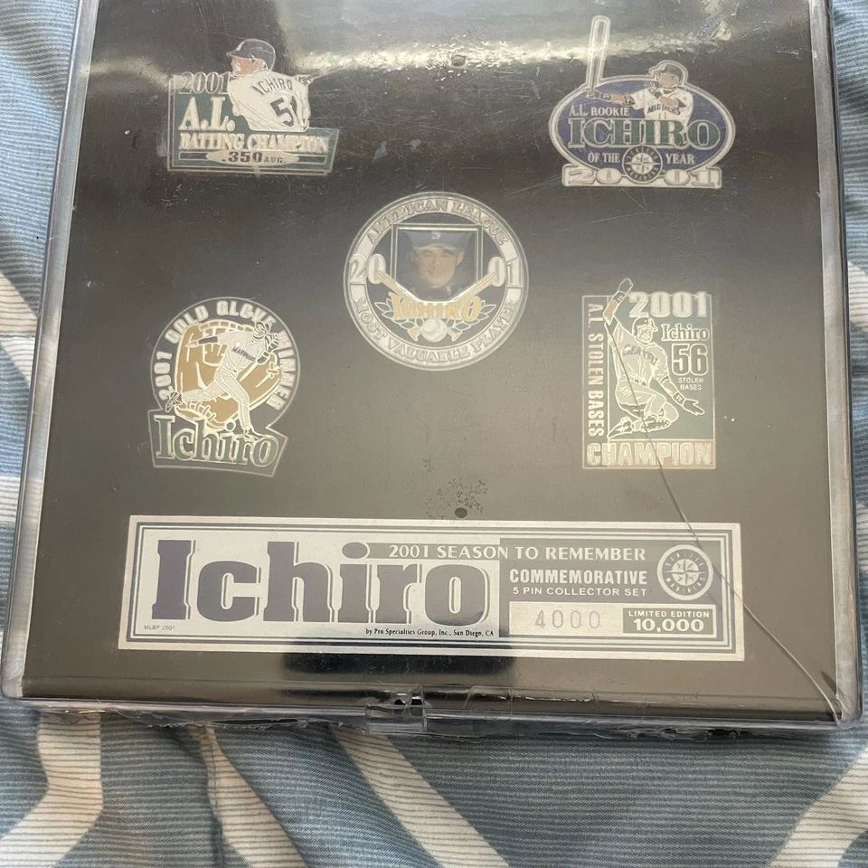 Seattle Mariners Ichiro Pin Badge 5 Set #4000/1000 MVP Commemorative NEW HOF! 🔥 - Изображение 4 из 4