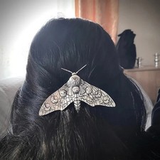 Moth Hair Clip ? Vintage Gothic Hair Pin for Halloween Party Decor
