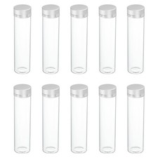 10Pcs Mini Glass Bottles with Lids, 60ml Small Clear Glass Jars