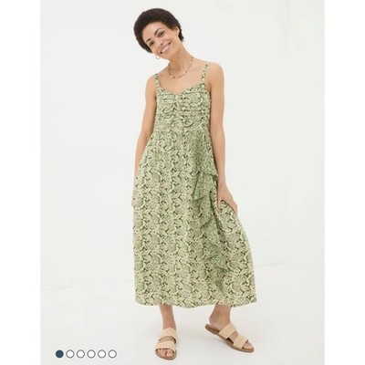 FAT FACE Dress 12 Lucia Damask Floral Linen Blend Midi Ruched Top Pockets | eBay FAT FACE Dress 12 Lucia Damask Floral Linen Blend Midi Ruched Top Pockets | eBay