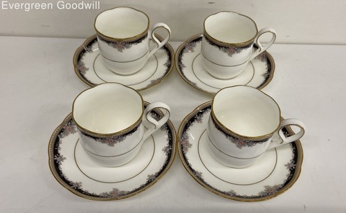 VINTAGE Noritake Palais Royal Bone China Cups & Saucers Set x4