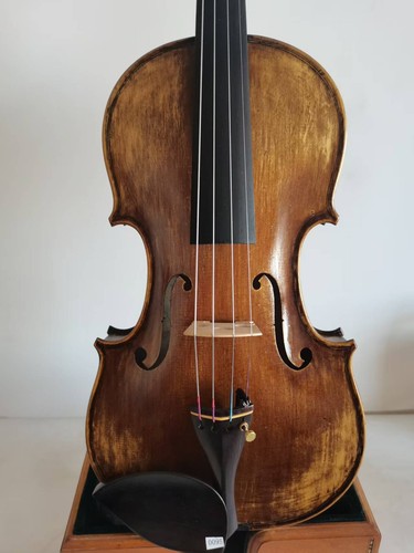New 4/4 violin Stradi model flamed maple back spruce top hand carved 0095 - Picture 6 of 7