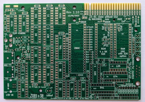 NEW --- PCB for Sinclair ZX81 replica (ZX81+38 v1.10) --- NEW