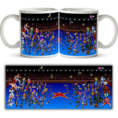 Commodore AMIGA SPIEL CHARAKTERE Tribute Keramik Becher Retro Arcade Tee Kaffeetasse