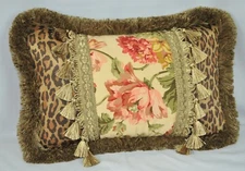 Ralph Lauren Sussex Garden Floral & Venetian Leopard Fabric Custom Pillow 18x12 