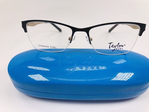 NEW Taylor Eyes Matte Black & Brown SHANIA Eyeglasses 52mm with Case - Picture 3 of 12