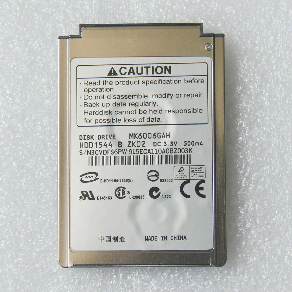 1.8" 60GB 8mm MK6006GAH 4200RPM CF HARD DISK DRIVE HDD - Image 2 of 2