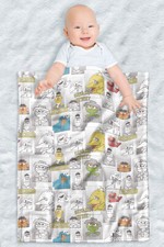 Sesame Street Fleece Baby Blanket, 30"x40", Character Comic Panels