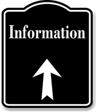 Information Up Arrow BLACK Aluminum Composite Sign