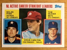 1984 Topps NL Active Career Leaders Fergie Jenkins Steve Carlton Tom Seaver #706