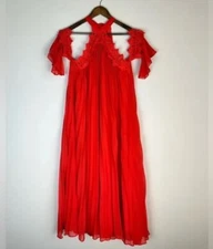 Tallulah Red Lace Detail Cold Shoulder Pleated Midi Dress" by True Decadence.