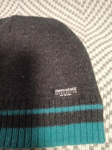 Thinsulate Insulation 40g Adult Blue Grey Winter Beanie Pre Owned - Picture 2 of 4