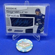 2018-19 Engrained Adam Gaudette Rookie Signature Shots #/249 Vancouver Canucks
