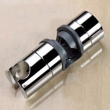 Adjustable Shower Rail Head Holder Slider Riser Bracket Chrome Plastic 20-25mm