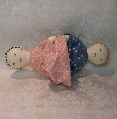 Vintage Doll Sock Doll Topsy Turvy Handmade Happy Emotion Recognition Autism