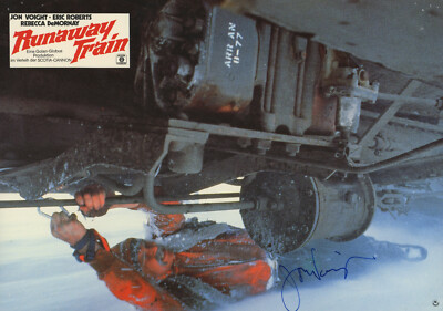 JON VOIGHT signed Autogramm 20x30 ''RUNAWAY TRAIN'' Kinoaushangfoto InPerson LOOK