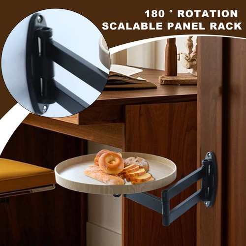 Wall Mounted Table Rotating Bedside Table Retractable Floating Desk - Picture 7 of 14