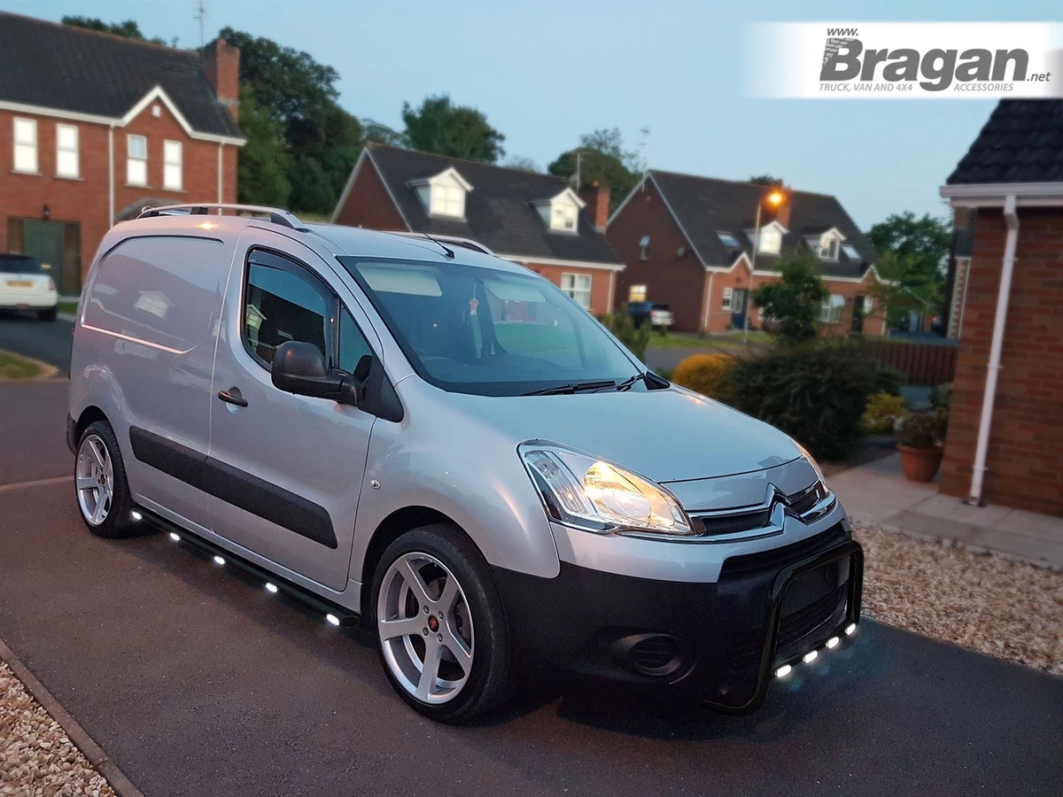 To Fit 2008 2016 Citroen Berlingo Matte Black Side Bars White