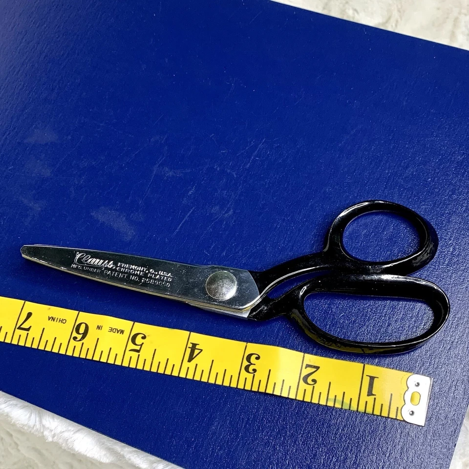 Vintage Clauss 7” Pinking Scissor Shear Chrome Plate Freemont CA USA with Case - Image 4 of 4