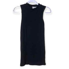 Cotton Emporium Black Ribbed Mock Neck Dress NWT Size Medium