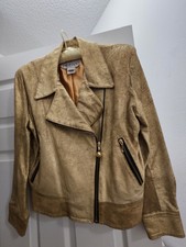 Gold Leather Ladies Jacket Size Small