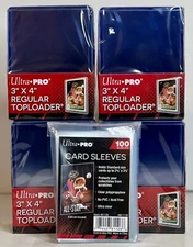 100 Count Ultra Pro 3X4 35pt Regular Toploaders Standard Cards & sleeves