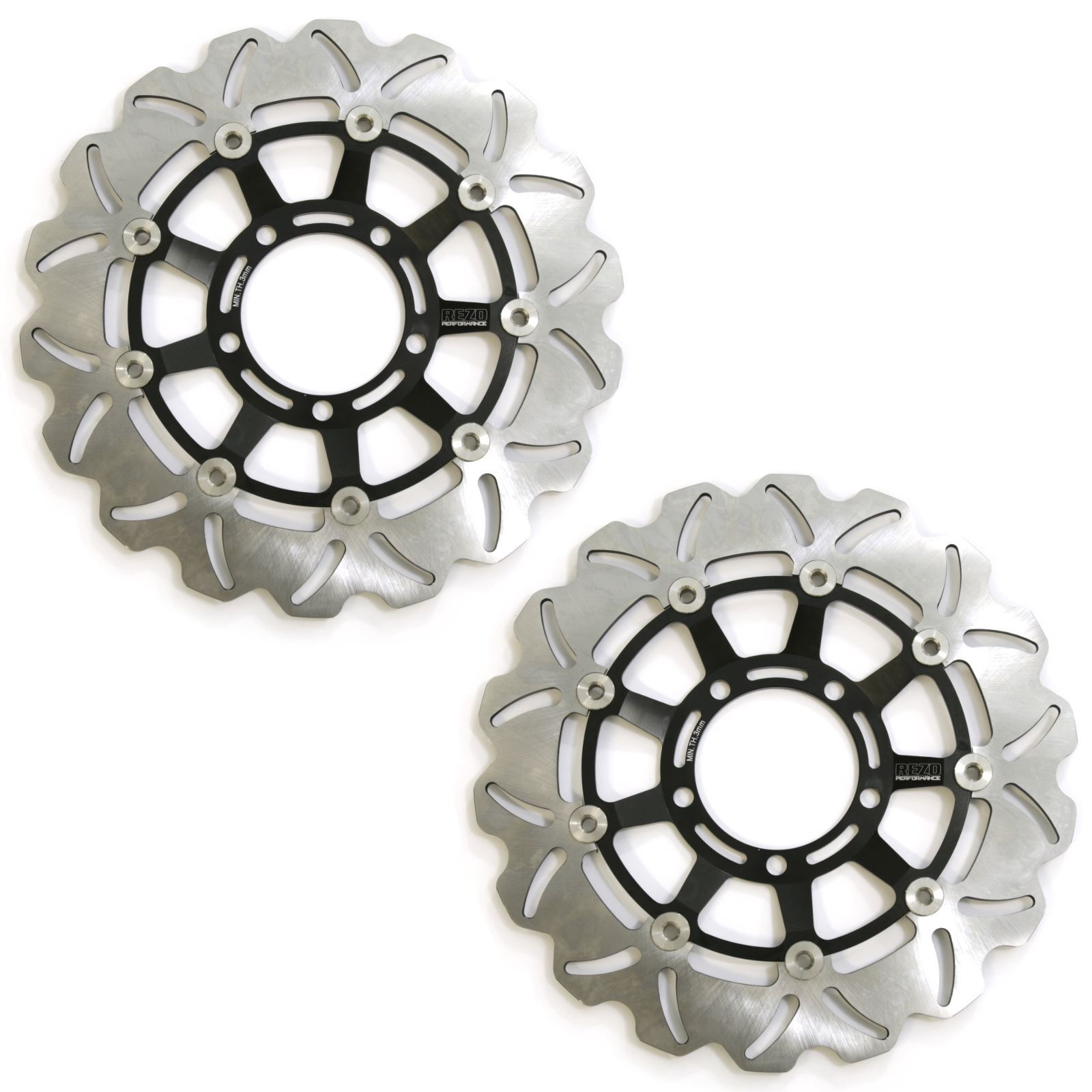 Rezo Wavy Front Brake Rotor Discs Pair for Triumph Street Triple 675 07-10