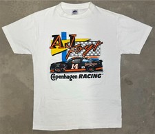 Rare! Vintage 1980’s AJ Foyt Copenhagen Nascar Winston Cup Race Car Tee - Medium