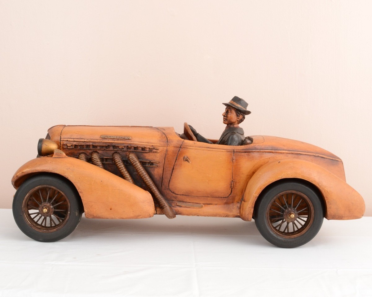 Vintage Reprocrafters Wooden Single Seat Roadster with Driver 27