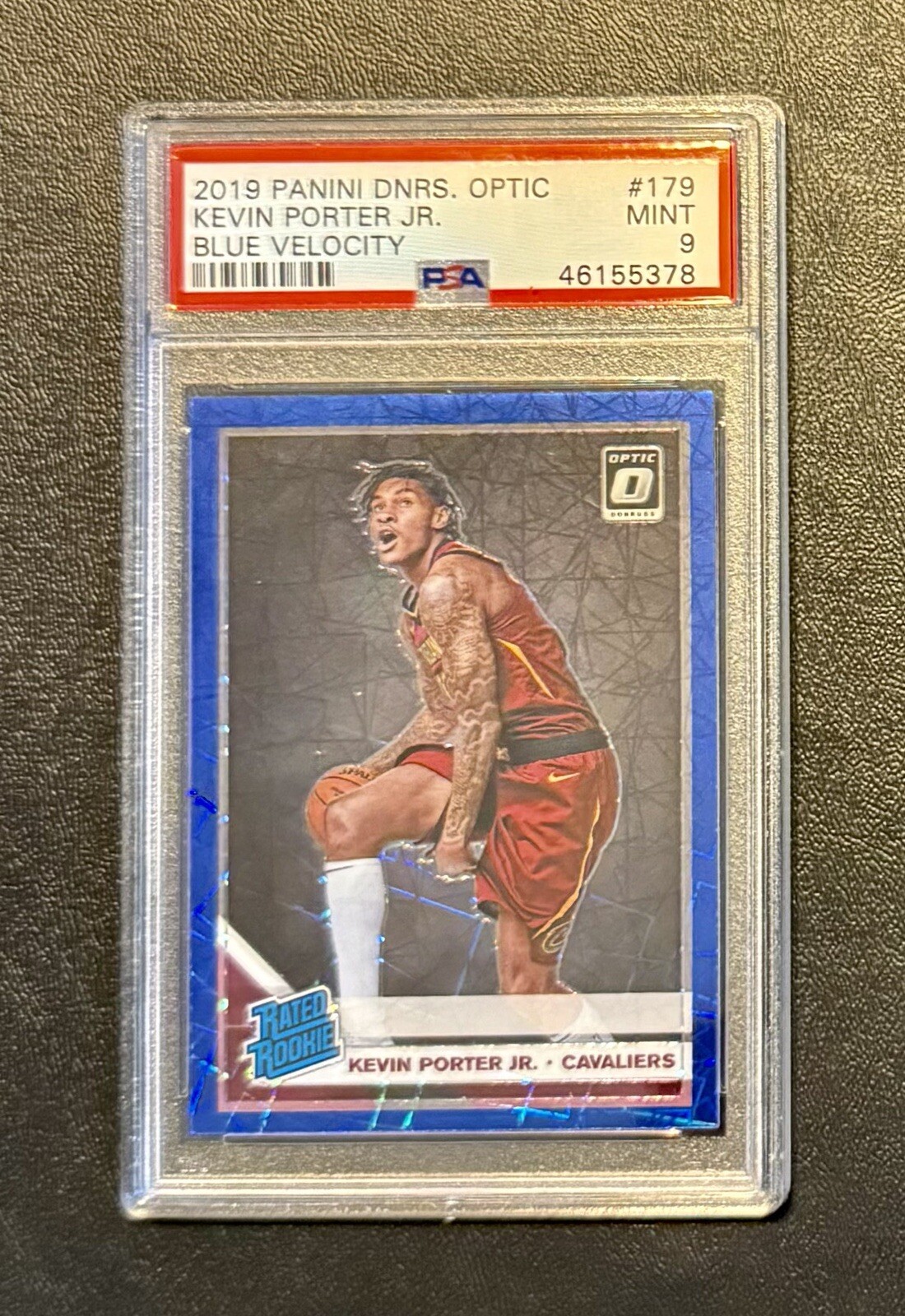2019 Panini Optic KEVIN PORTER JR Blue Velocity Prizm RC #179 Cavs Bucks PSA 9