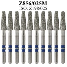 Dental Z856/025M Zirconia Diamond Burs Round End Taper Medium FG High Speed Bur