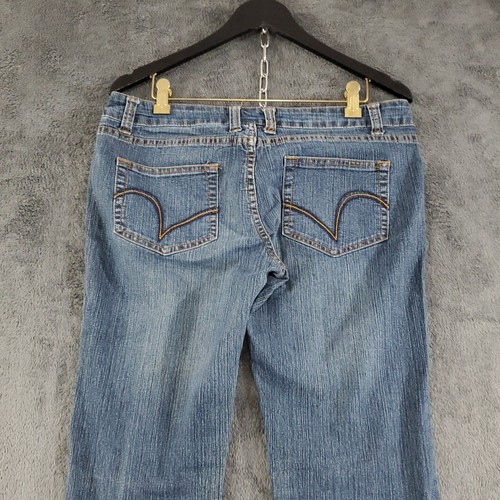 Aviva Women's Jean Dark Wash Bootcut Low Rise Stretch Blue Jeans Size 9 - Picture 7 of 12