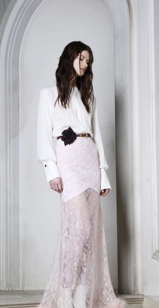 Alessandra rich white lace dress top