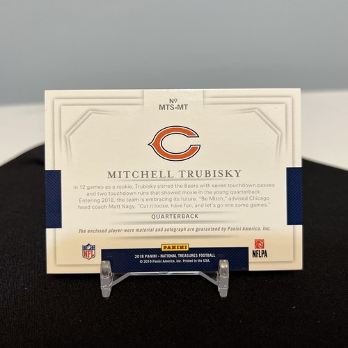 2018 National Treasures Material Signatures Prime 1/10 Auto Mitchell Trubisky - Foto 2 di 6