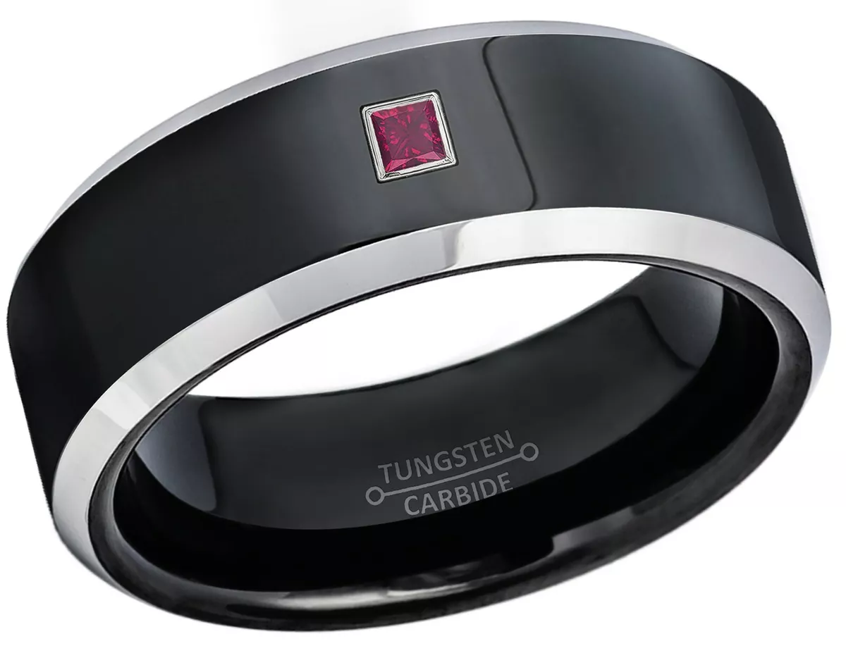 Tungsten ruby best sale ring