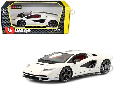 LAMBORGHINI COUNTACH LPI 800-4 WHITE 1/24 DIECAST MODEL CAR BY BBURAGO 21102