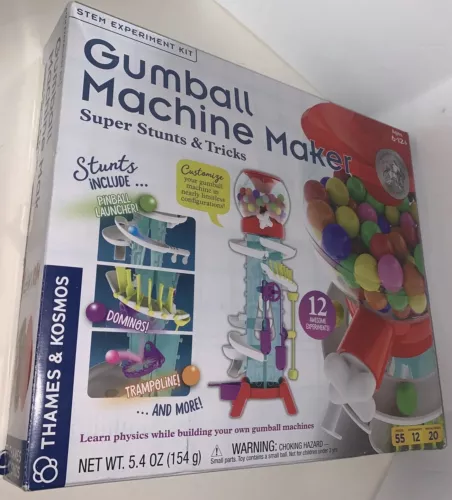 Thames & Kosmos Gumball Machine Maker Stunts & Tricks Pinball Domino NO Gumballs