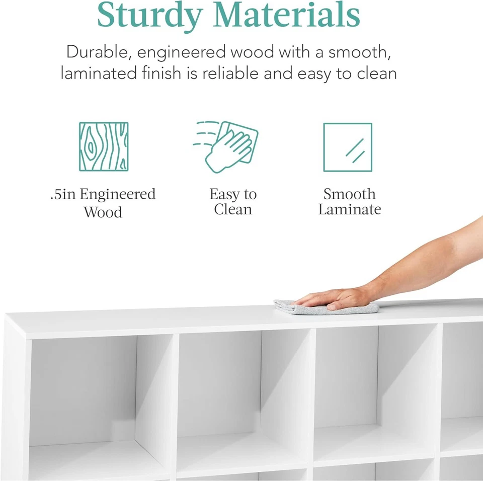 Best Choice Products organizador de almacenamiento de 8 cubos, apertura de estante de 11 pulgadas, estantería, Foto 4 de 4