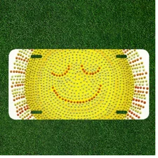 Custom Personalized License Plate Auto Tag With Happy Smiley Face Sun Design NEW
