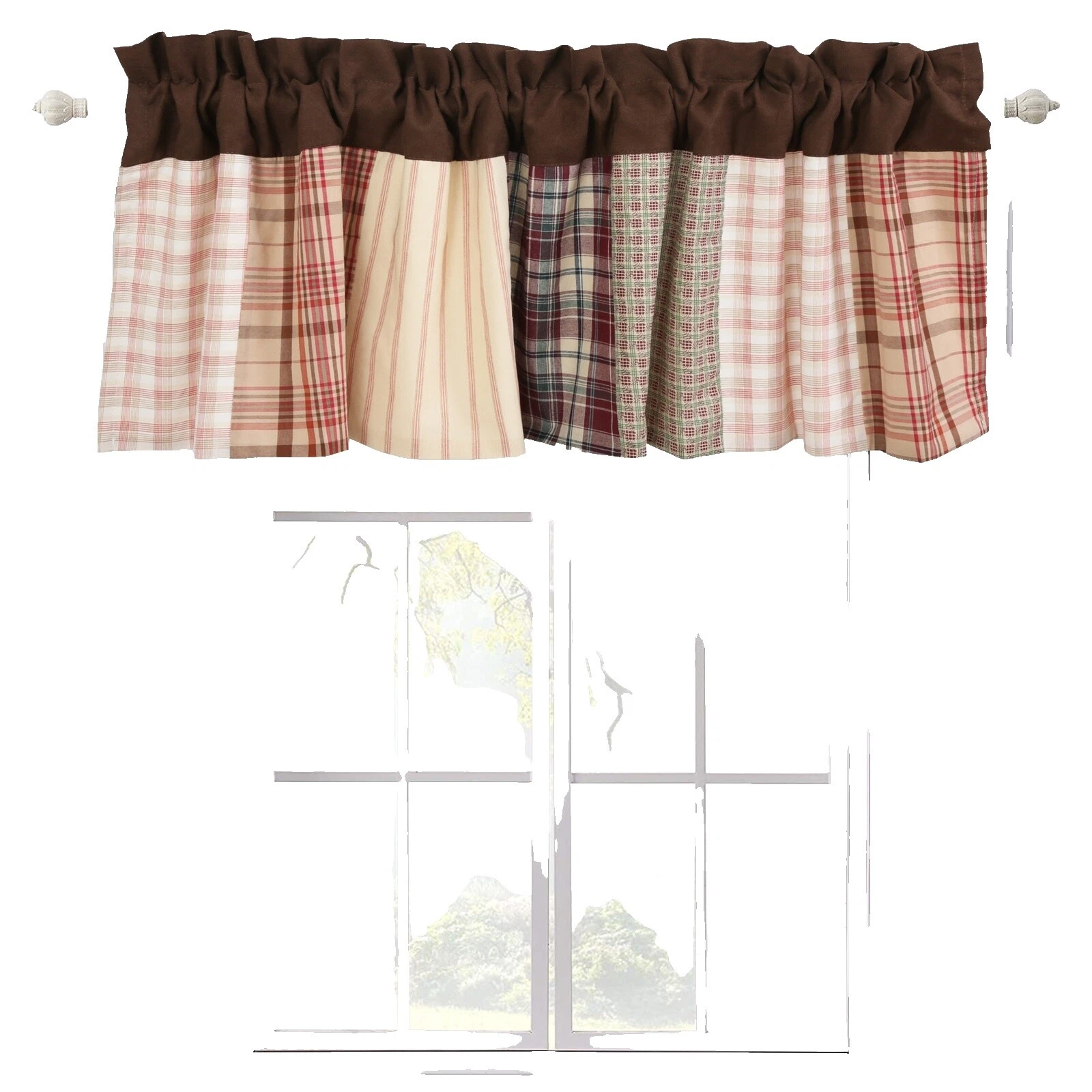 Plaid Brown Curtains, Drapes & Valances