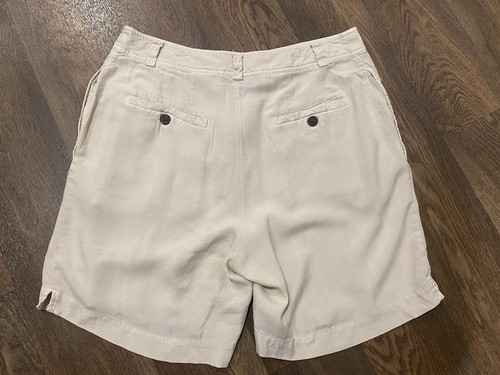 Caribbean Joe Silk Rayon khaki shorts size 10 light tan - Picture 3 of 5