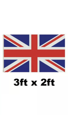 3 Pics   3×2Ft Union Jack Flag Great Britain Red White Blue VE Day England