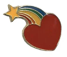 Pack of 24 Star Rainbow Heart Bike Motorcycle Hat Cap Lapel Pin HP3008