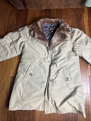 Vintage 1950's/60's Eddie Bauer Blizzard Proof Down Jacket Beige Tan Men's Sz L