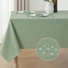 Rectangle Tablecloth Linen Textured Waterproof Stain Resistant Wrinkle