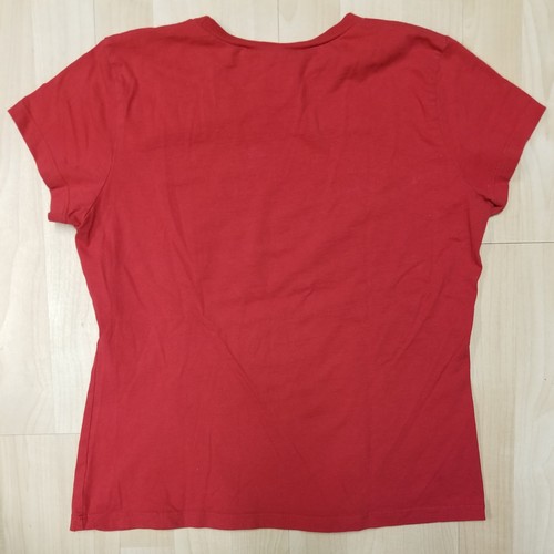 St Louis Cardinals Women T Shirt Large L MLB Red Short Sleeve Crew Neck Bird Bat - Picture 2 of 2