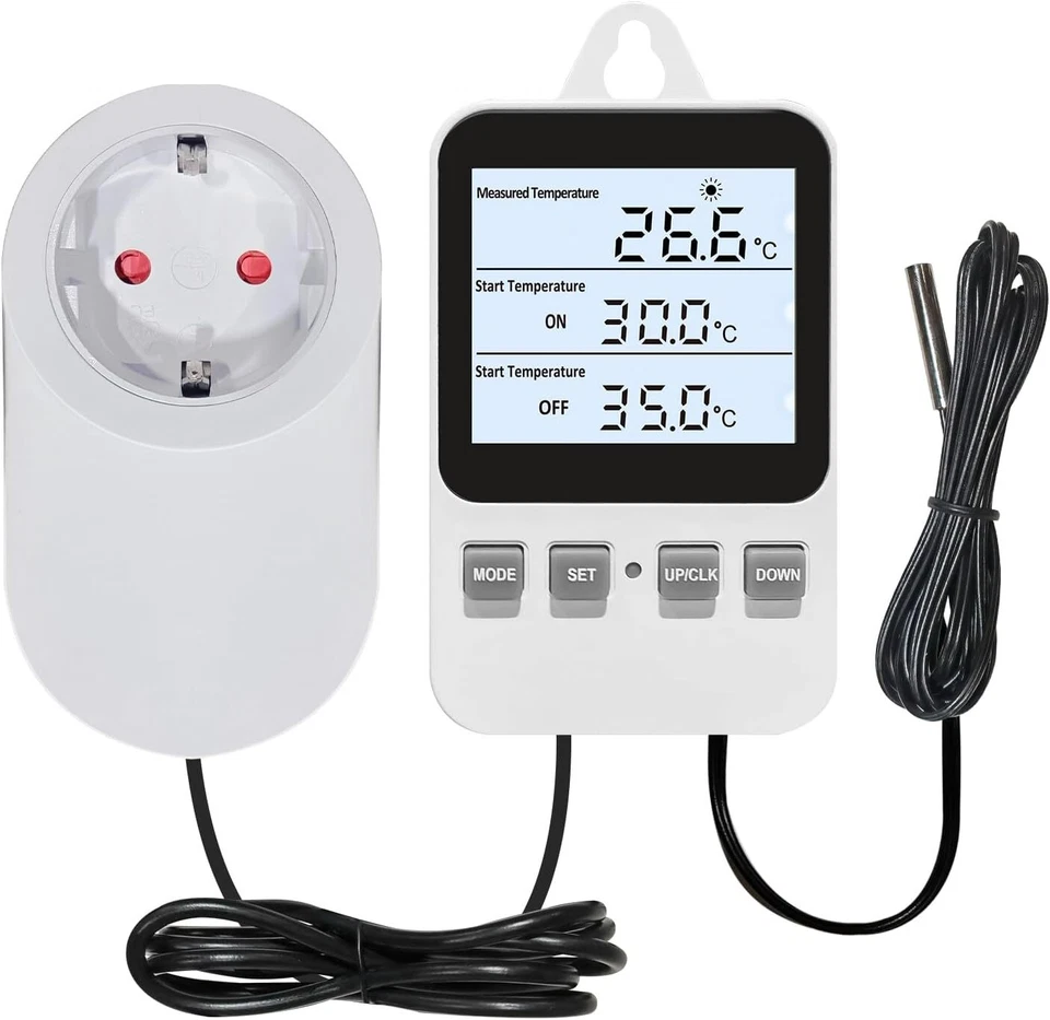 Digital Plug in Thermostat Socket, Heating, Cooling Electric Temperature Control - Bild 2 von 4